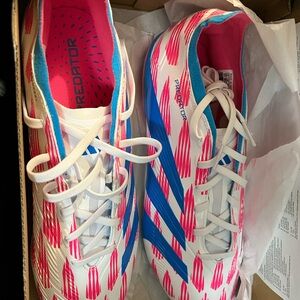 Adidas Predator Pink and Blue Soccer Cleats
